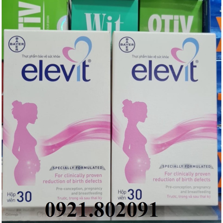 (hàng nhập khẩu) Elevit babyer- Vitamin tổng hợp cho bà bầu ( Trước trong và sau sinh) - hàng Pháp - hộp 30 viên
