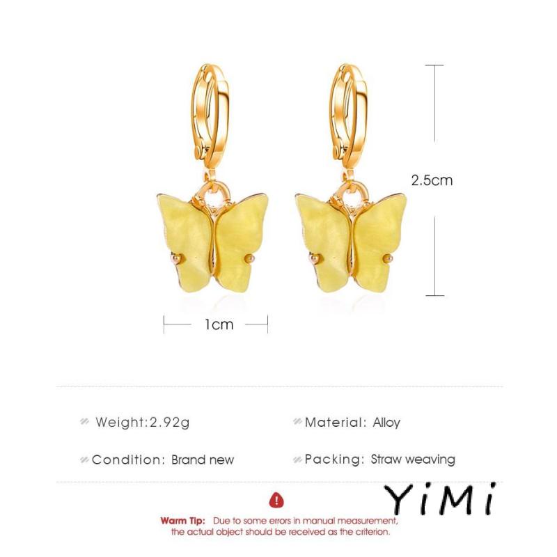 Bông tai mạ bạc hình bướm đơn giản phong cách ngọt ngào thời trang Hàn Quốc cho nữ