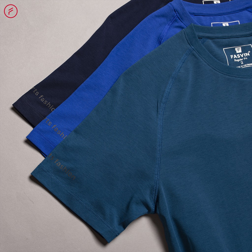 Áo thun nam cổ tròn Fasvin TS20233.SG vải cvc trơn mát co giãn form regular fit | BigBuy360 - bigbuy360.vn