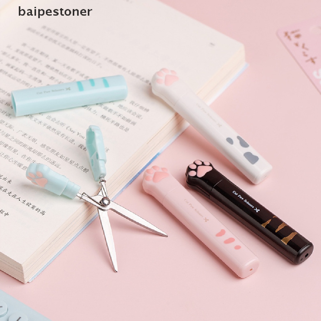 Kéo Cầm Tay Mini Bằng Thép Không Gỉ Hình Bàn Chân Mèo Dễ Thương Đa Năng ♨Nóng Bỏng