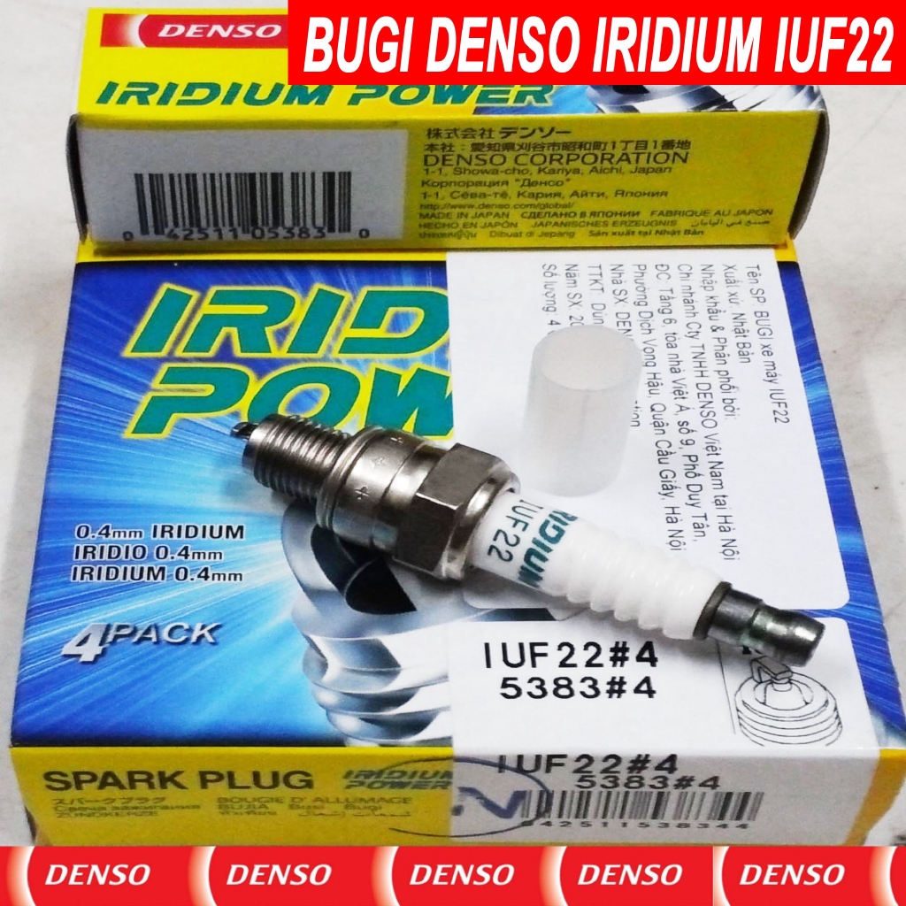 Bugi bạch kim cho Honda Dream, Cup - DENSO IRIDIUM POWER IUF22