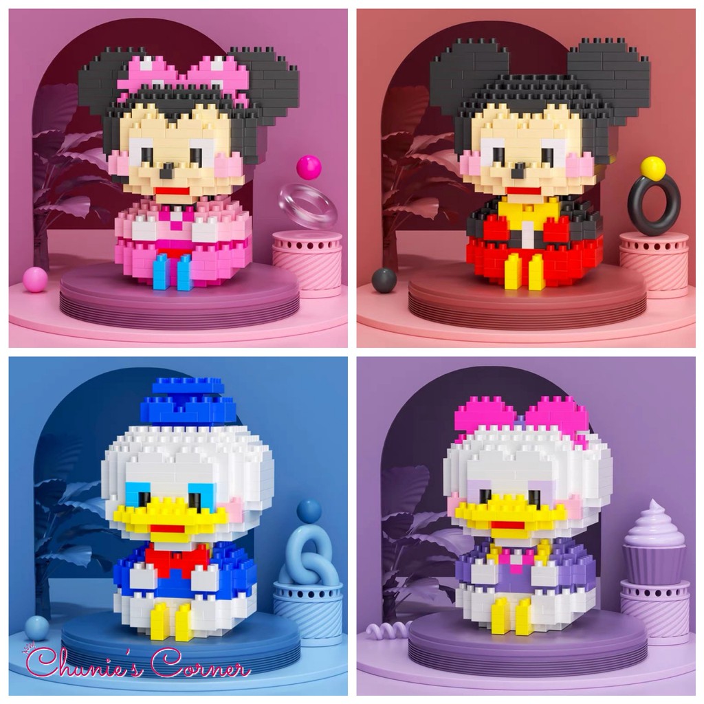 [Chunie] Mini Blocks- Đồ Chơi Mô Hình Lắp Ghép DIY Nhân Vật Hoạt Hình Disney Decor Cute