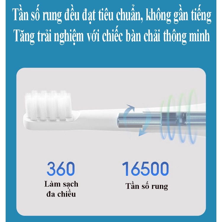 Bàn Chải Điện Xiaomi Mijia T100 - Bàn Chải Đánh Răng Điện Rung Sóng Ấm