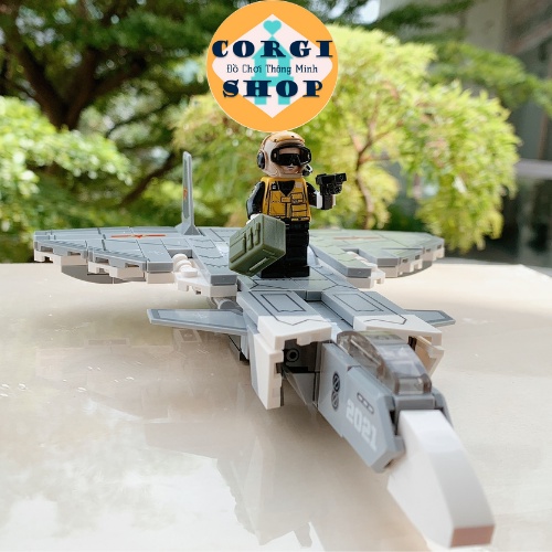 Lego Robot Phi Cơ Chiến Đấu Từ 4 Máy Bay, Chất Liệu Nhựa ABS, Kích Thước 24x19x19cm