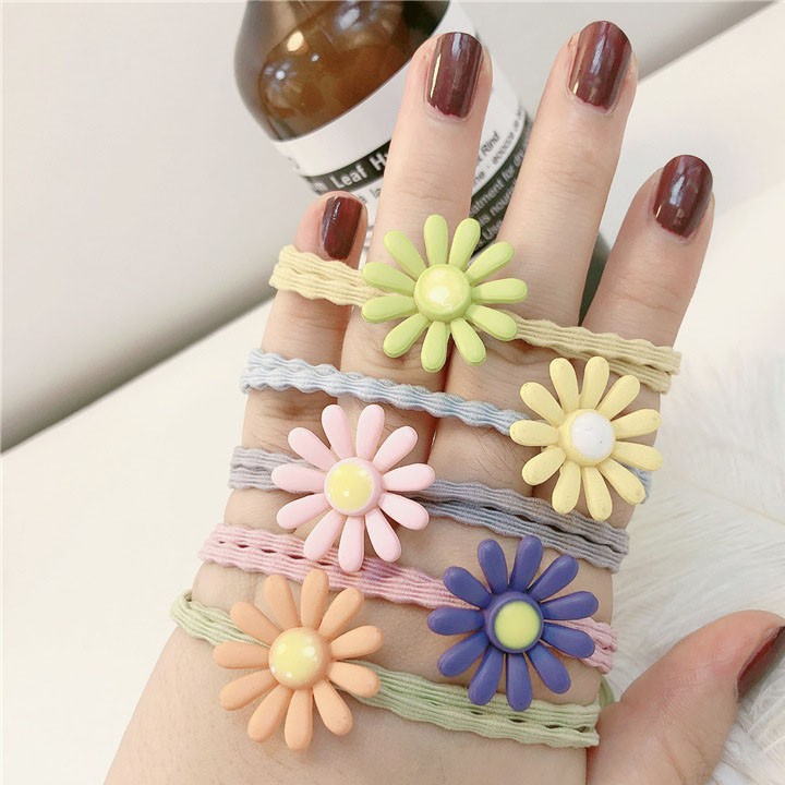 Sỉ dây buộc tóc Hàn Quốc hoa cúc nhí HOT TREND - Chun đôi cực bền - co giãn thoải mái