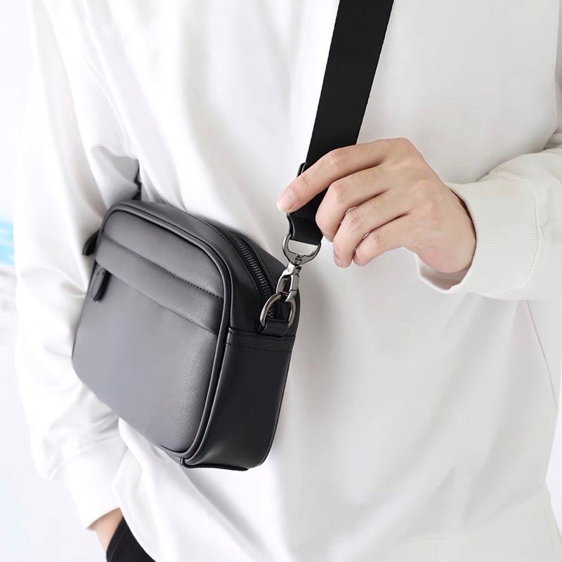 Túi xách phong cách Hàn Quốc, Túi nam đeo chéo đeo vào da bò hợp thời trang sang TA03
