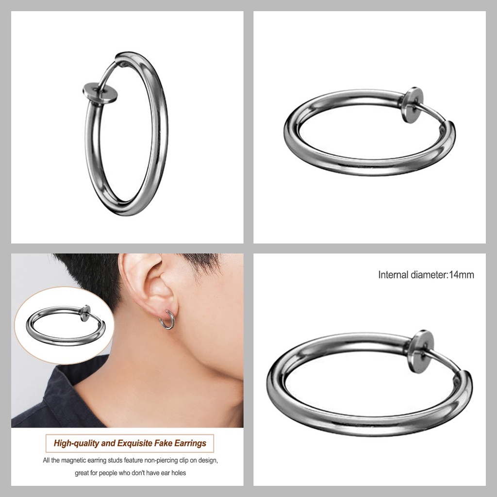 Khuyên Tai Nam Châm Titanium Không Cần Bấm Lỗ Khuyên Tai Nam Không Cần Bấm Lỗ (1 Cái)