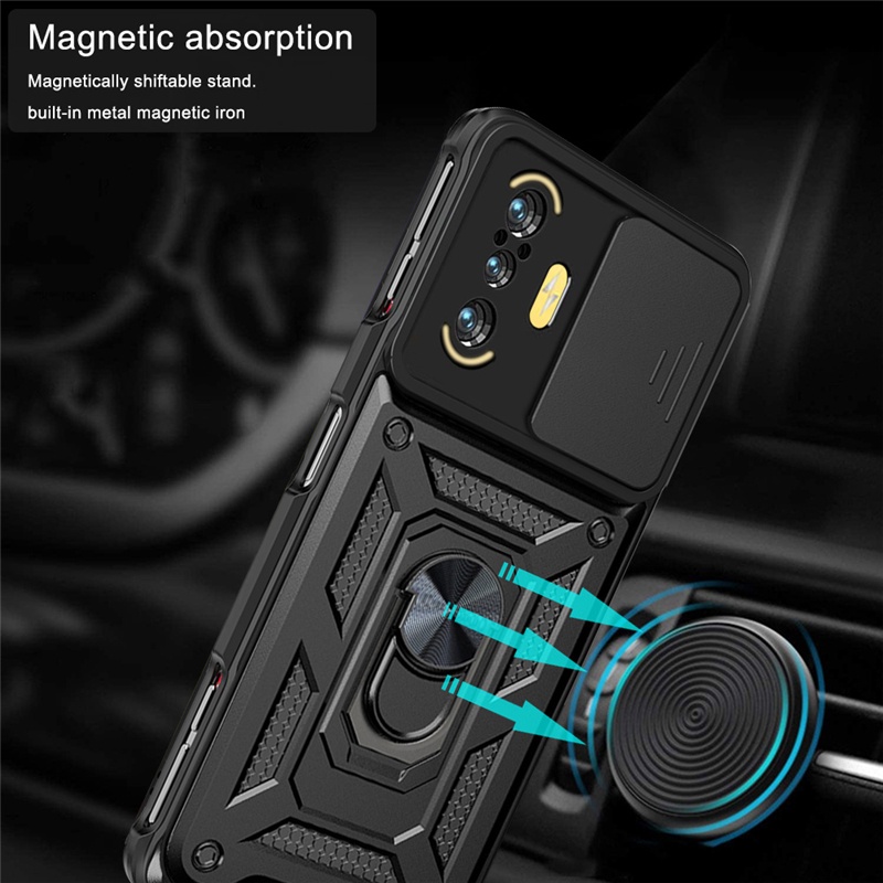 Ốp Điện Thoại Dạng Giáp Có Vòng Đỡ Nam Châm Cho Redmi K50 Gaming K40 K40 Pro Plus