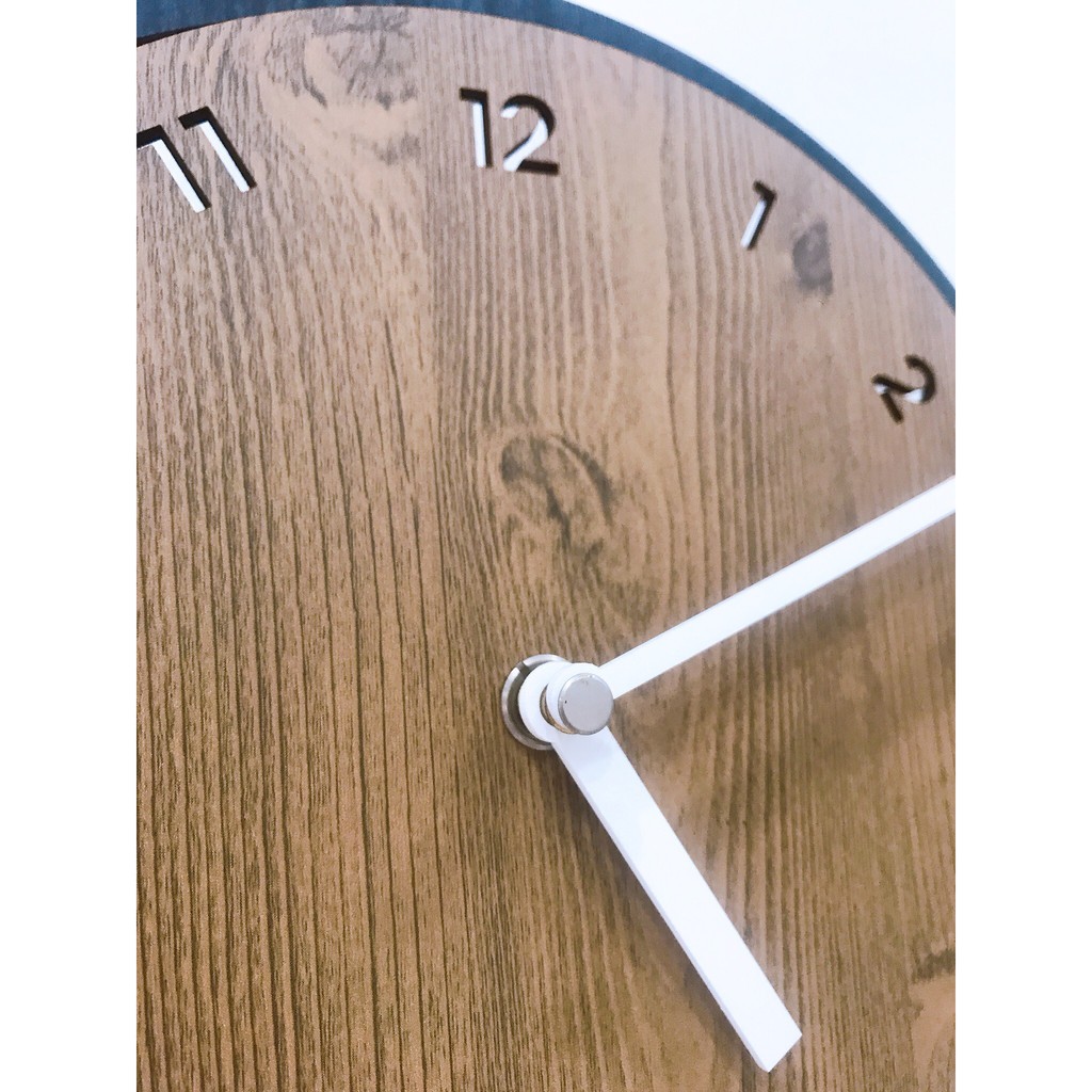 [ Sale sốc] Đồng hồ treo tường, đồng hồ trang trí nhà cửa mặt gỗ tròn wall clock