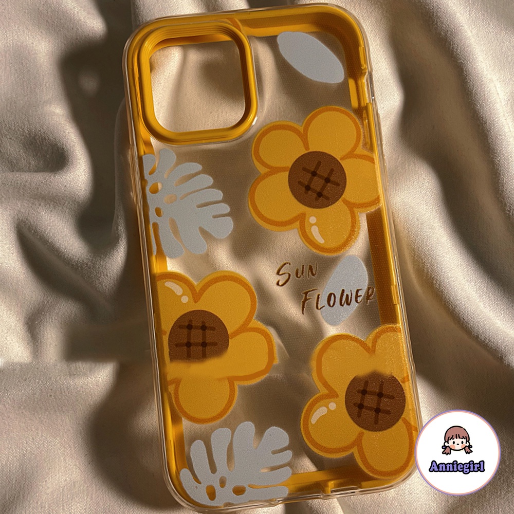Ốp điện thoại TPU mềm dày 3 trong 1 họa tiết hoa cúc thích hợp cho IPhone 14 13 12 11 Pro Max XR 8 7 Plus