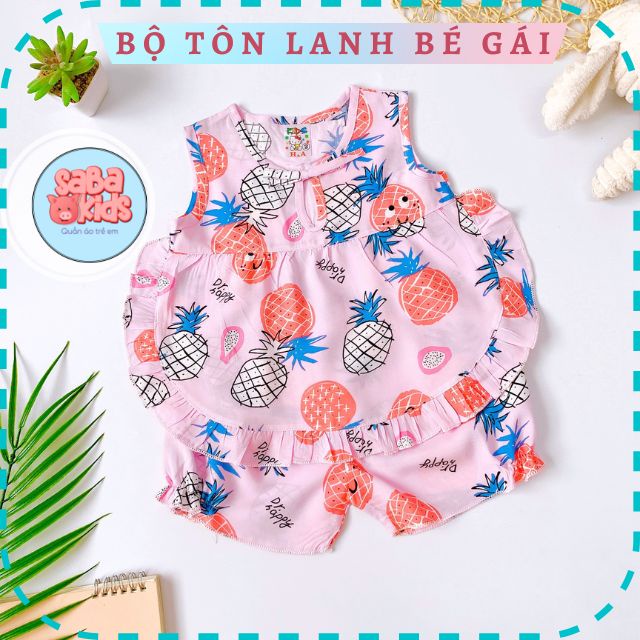 Đồ Bộ Bé Gái Tôn Lanh SABAKIDS Mát Mẻ Siêu Xinh Cho Bé Từ 4-16 Ký