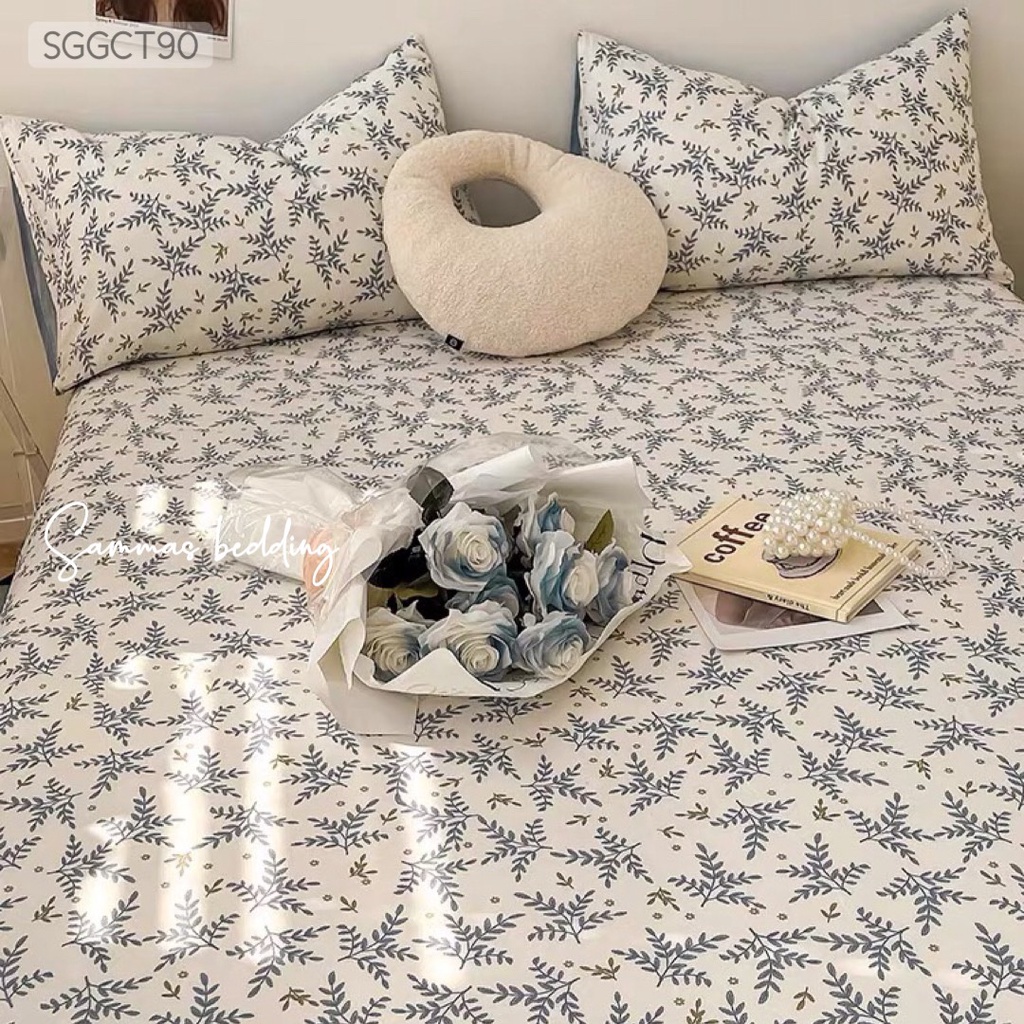 Bộ Chăn Ga Gối 3 Món Cotton 100%, Bộ Drap Giường Kèm Vỏ Gối Cầu Vồng