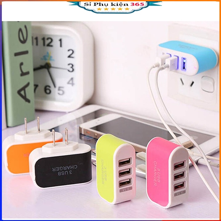 Cục sạc điện thoại đa năng 3 cổng USB 3.1A  tiện lợi