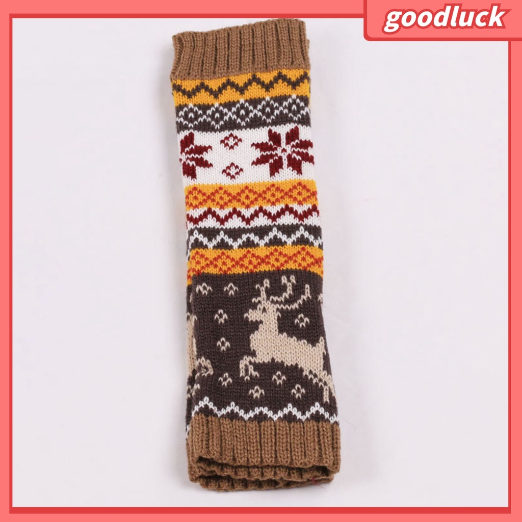 1 Đôi Găng Tay Dệt Kim Dày Giữ Ấm Cánh Tay Họa Tiết Bông Tuyết Tuần Lộc Giáng Sinh Thời Trang Thu Đông Cho Nữ