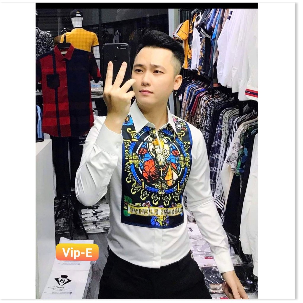 Áo sơ mi nam tay dài vải kate lụa siêu mát, hàng VNXK / HP