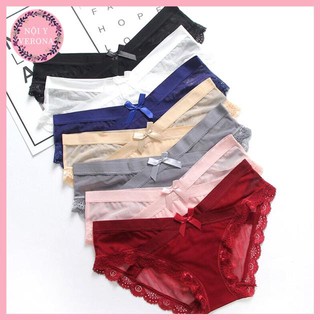 Set 5- 10 quần lót ren mềm cạp chéo phối nơ siêu xinh verona shop