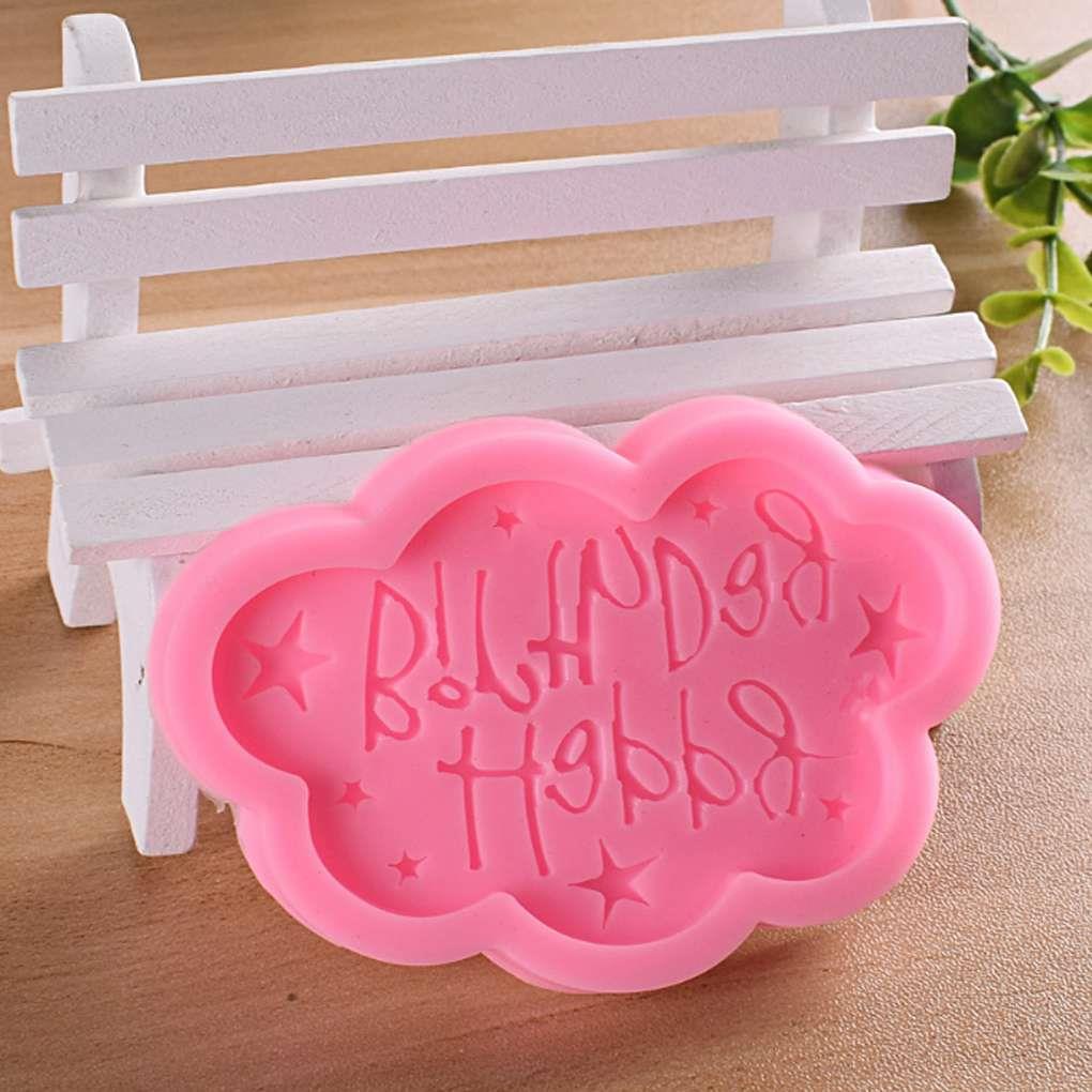 Khuôn Silicone Tạo Hình Chữ Happy Birthday Trang Trí Bánh DIY