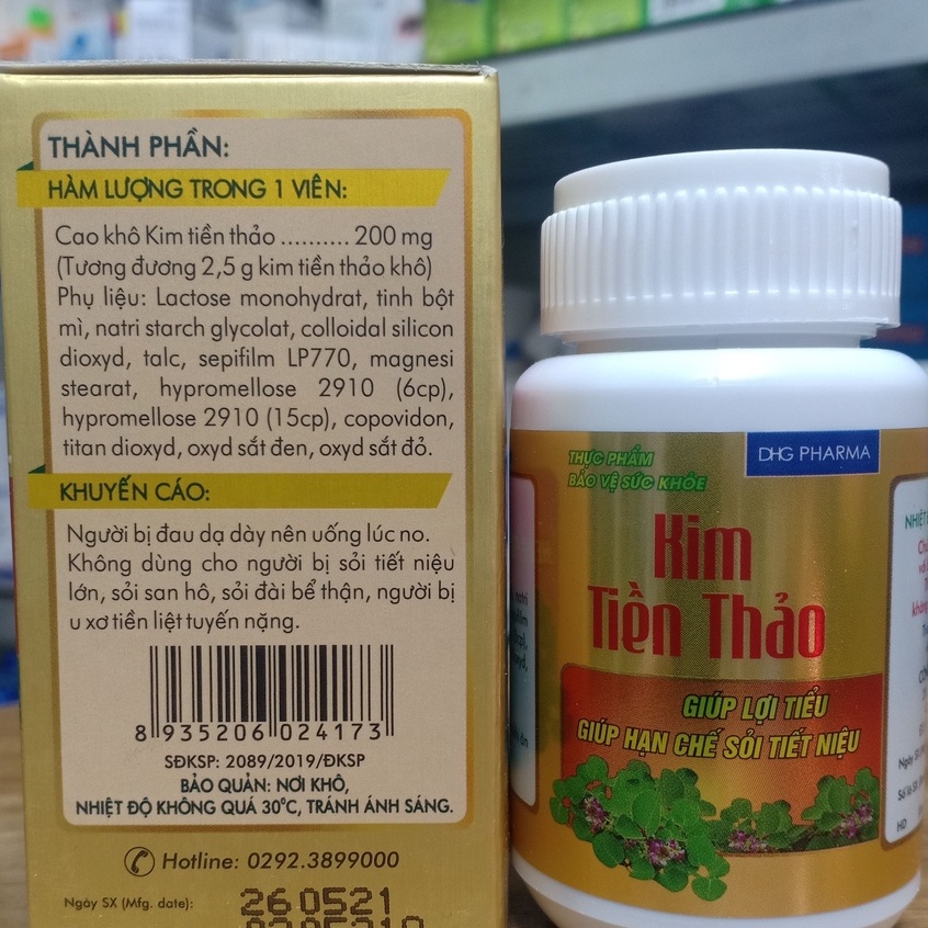 Kim Tiền Thảo Râu Mèo DHG PHARMA chai 100 viên - Giúp lợi tiểu, hạn chế sỏi tiết niệu