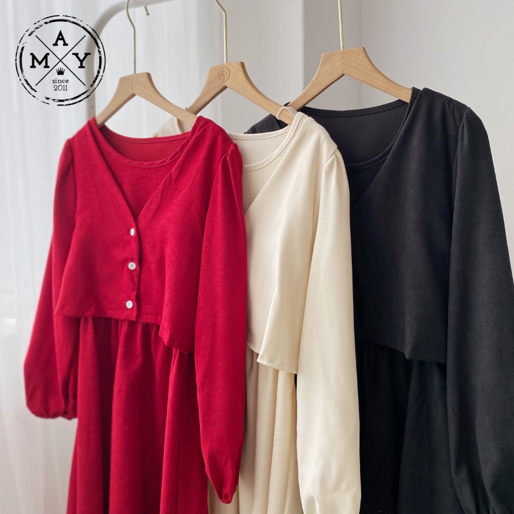 Set Váy Nữ Dài Tay Mùa Thu Đông MAY.SINCE2011 Thiết Kế Dáng Ôm Trên Vạt Váy Xòe Chất Liệu Vải Thoáng Mát MAN01-0086 | BigBuy360 - bigbuy360.vn