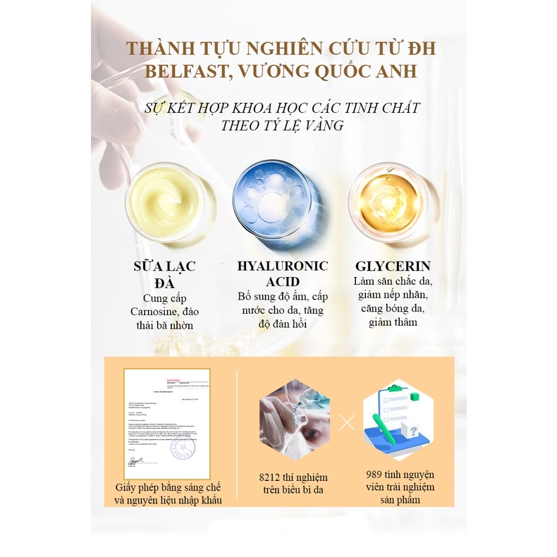 Mặt nạ Sữa lạc đà Hyaluronic Protein dưỡng ẩm sáng da giảm thâm Demyself, mặt nạ nội địa Trung cao cấp