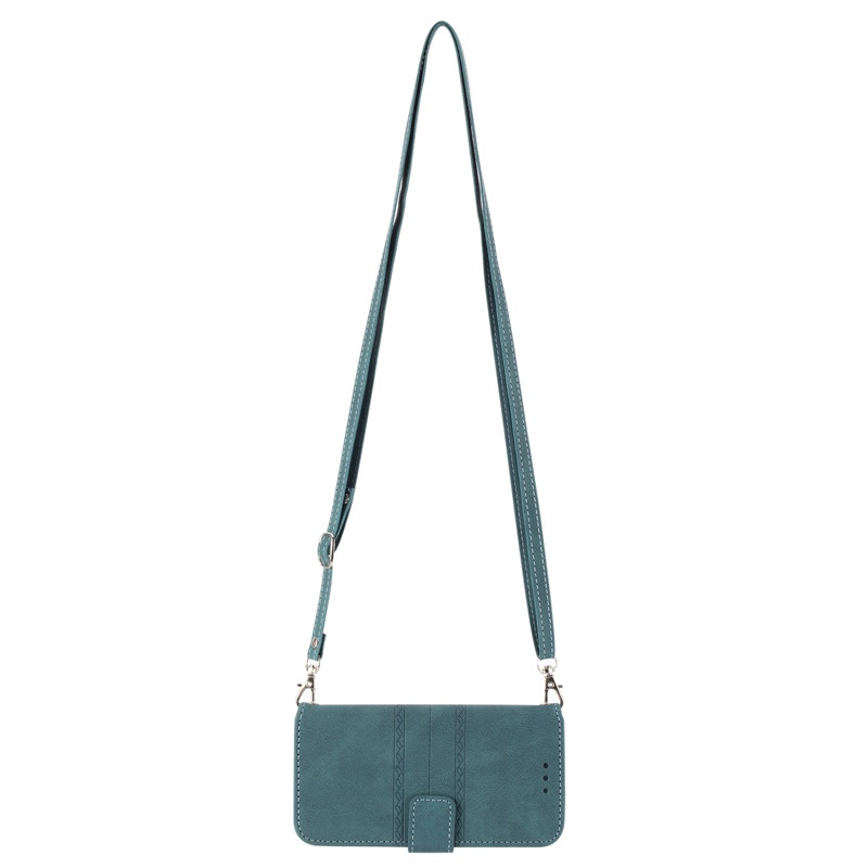 Bao da điện thoại PU đeo chéo ví nắp lật màu trơn dập nổi cho Samsung Galaxy A22 4G A51 A71 S20 FE S21+/Ultra S21 FE 5G