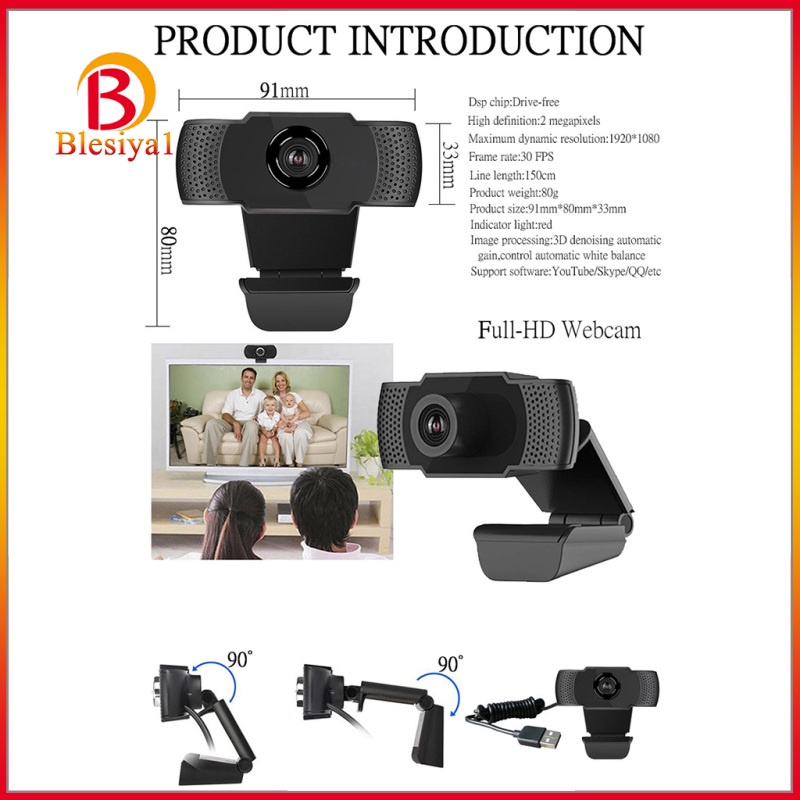Webcam Hd Usb Có Micro Cho Máy Tính Để Bàn / Laptop Blesiya1 | BigBuy360 - bigbuy360.vn