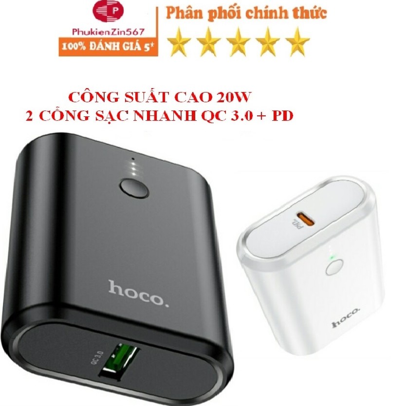 Sạc dự phòng 20W Hoco Q3 10000 mAh  Tích Hợp Sạc Nhanh PD+ QC3.0 - Bảo Hành Chính Hãng