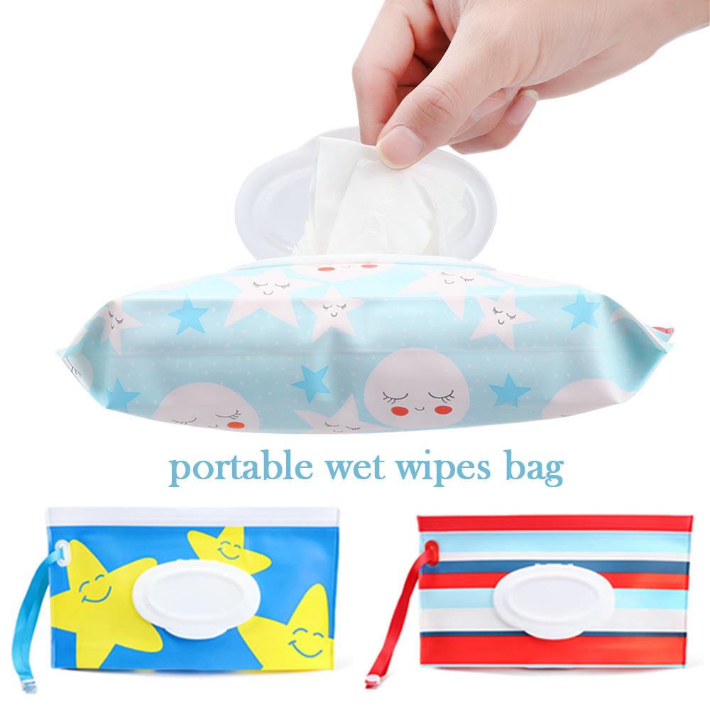 Hộp Đựng Khăn Giấy Ướt Nắp Lật Có Dây Đeo Thời Trang Dễ Thương Kích Thước Nhỏ Gọn 1
