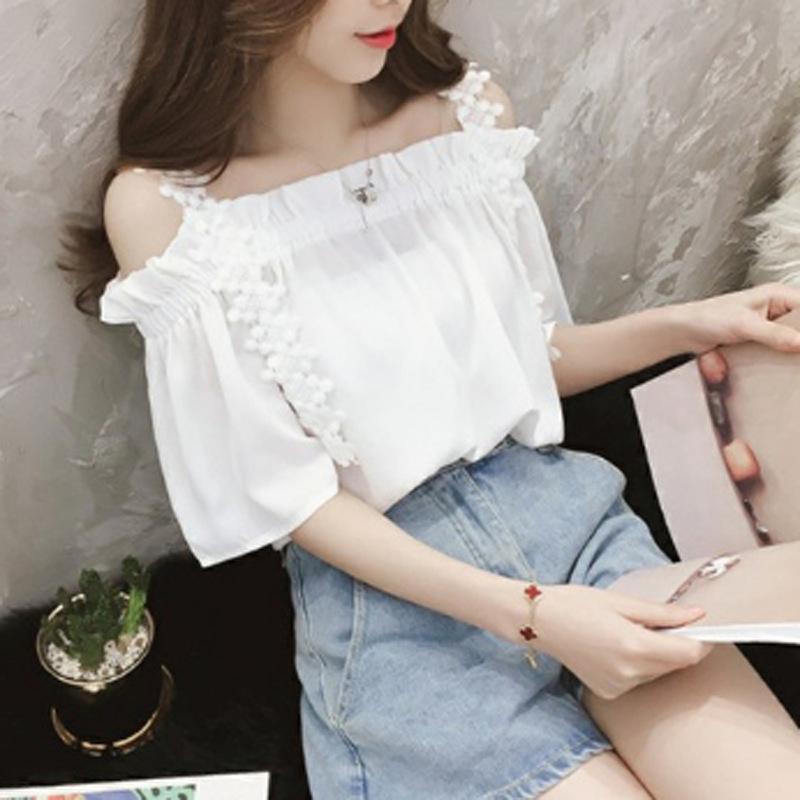 Áo sơ mi tay ngắn màu trắng trẻ trung thanh lịch dành cho nữ