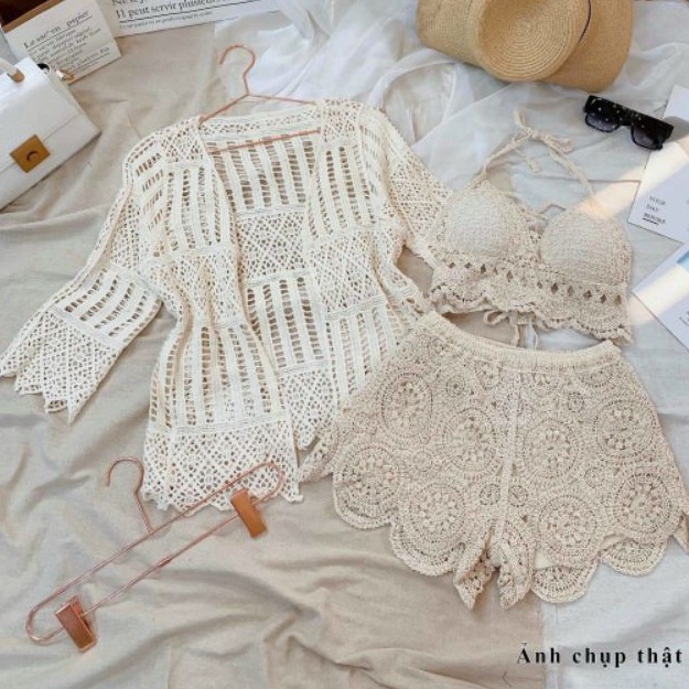 [CÓ VIDEO] Bikini Len Móc 3 Món Bikini ren đi biển, ẢNH THẬT SÀN | BigBuy360 - bigbuy360.vn