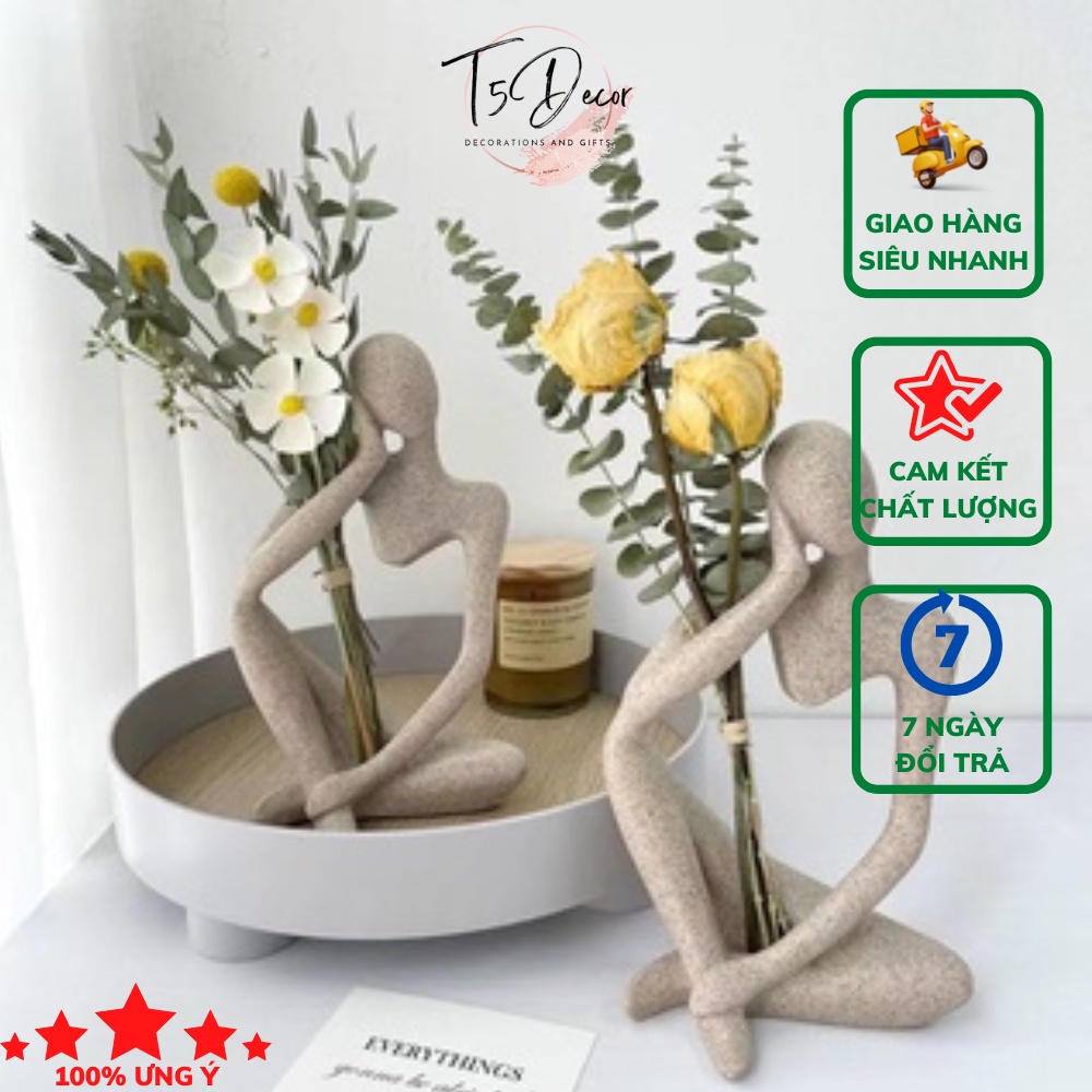 Tượng trang trí tạo dáng suy ngẫm nghệ thuật - Tượng điêu khắc trìu tượng trang trí nhà cửa