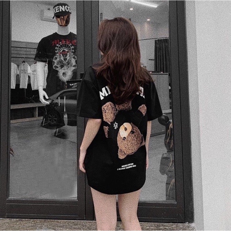 [ Full Box + Tag ] Áo thun phông Unisex Cotton 100% form rộng tay nhắn MIKEBEAR