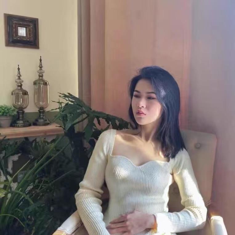 Váy Len Body Cổ vuông Mẫu Mới 2021 Nữ Hàng Quảng Châu loại đẹp | BigBuy360 - bigbuy360.vn