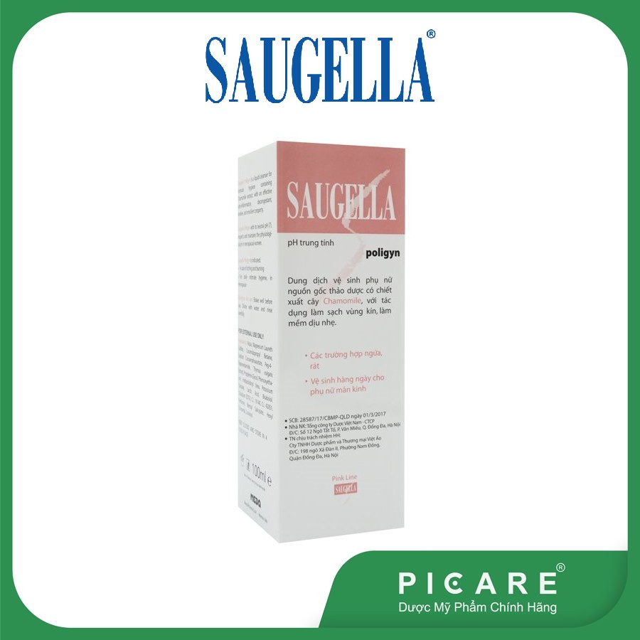 Saugella Poligyn dung dịch vệ sinh phụ nữ pH trung tính 100ml