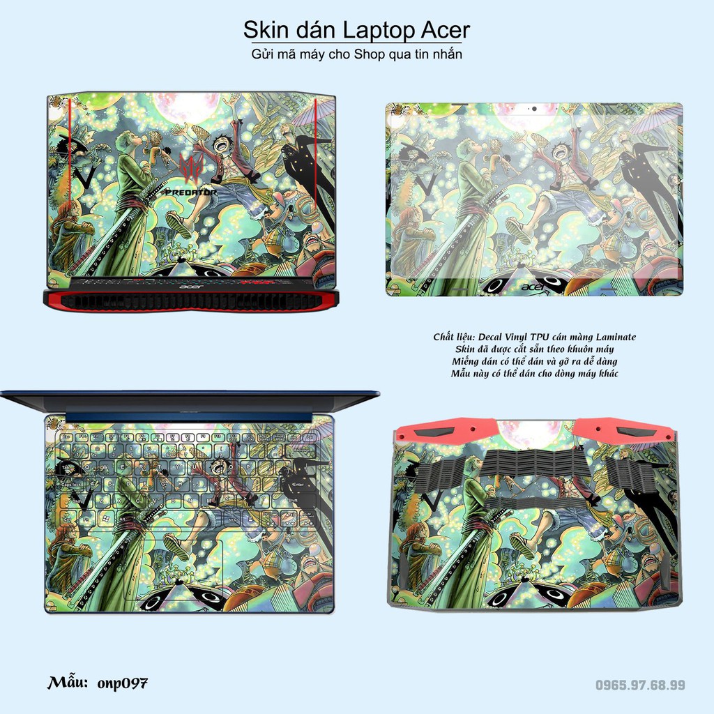 Skin dán Laptop Acer in hình One Piece nhiều mẫu 9 (inbox mã máy cho Shop)