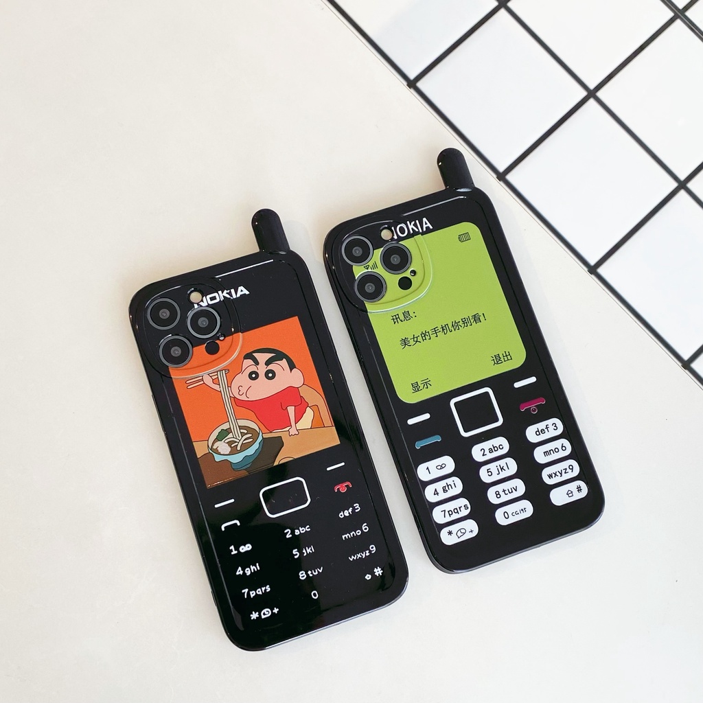 Ốp Điện Thoại In Hình Cậu Bé Bút Chì Shin-Chan Phong Cách Retro Cho iphone 11 12 13 pro max i11 i13 XR