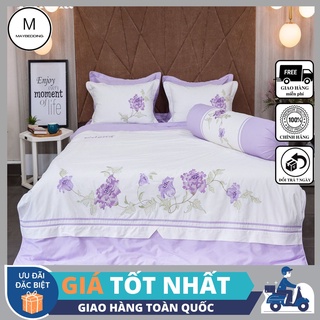 Bộ ga cotton solid edena mẫu 372 - chính hãng , cao cấp in maybeding