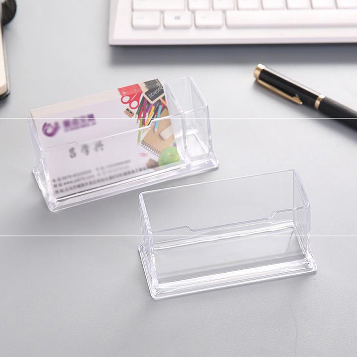 Hộp kệ đựng card bút thẻ ATM vé xe bus Clear Desktop Business Card Holder nhỏ gọn cho văn phòng