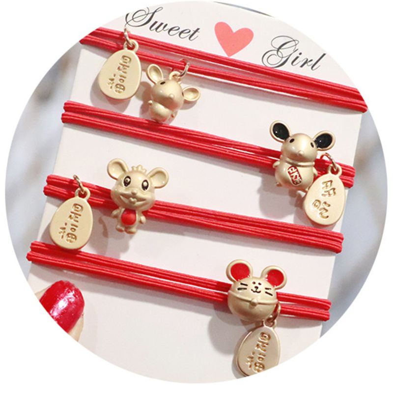 Dây Buộc Tóc Co Giãn Hình Chú Chuột Hoạt Hình Phong Cách Trung Hoa 2020 Cho Nữ