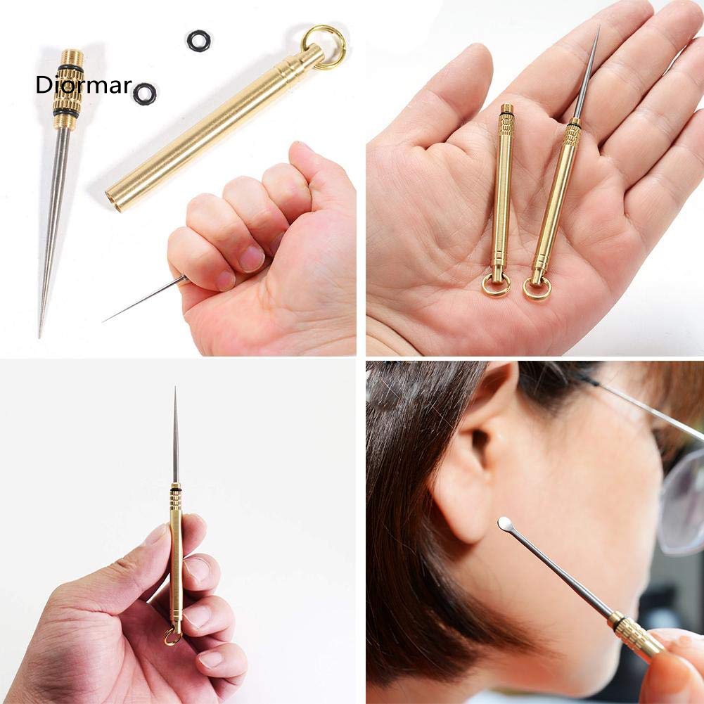 Dụng Cụ Lấy Ráy Tai Bằng Hợp Kim Titan Kèm Hộp Đựng Bằng Đồng Thau Chống Thấm Nước
