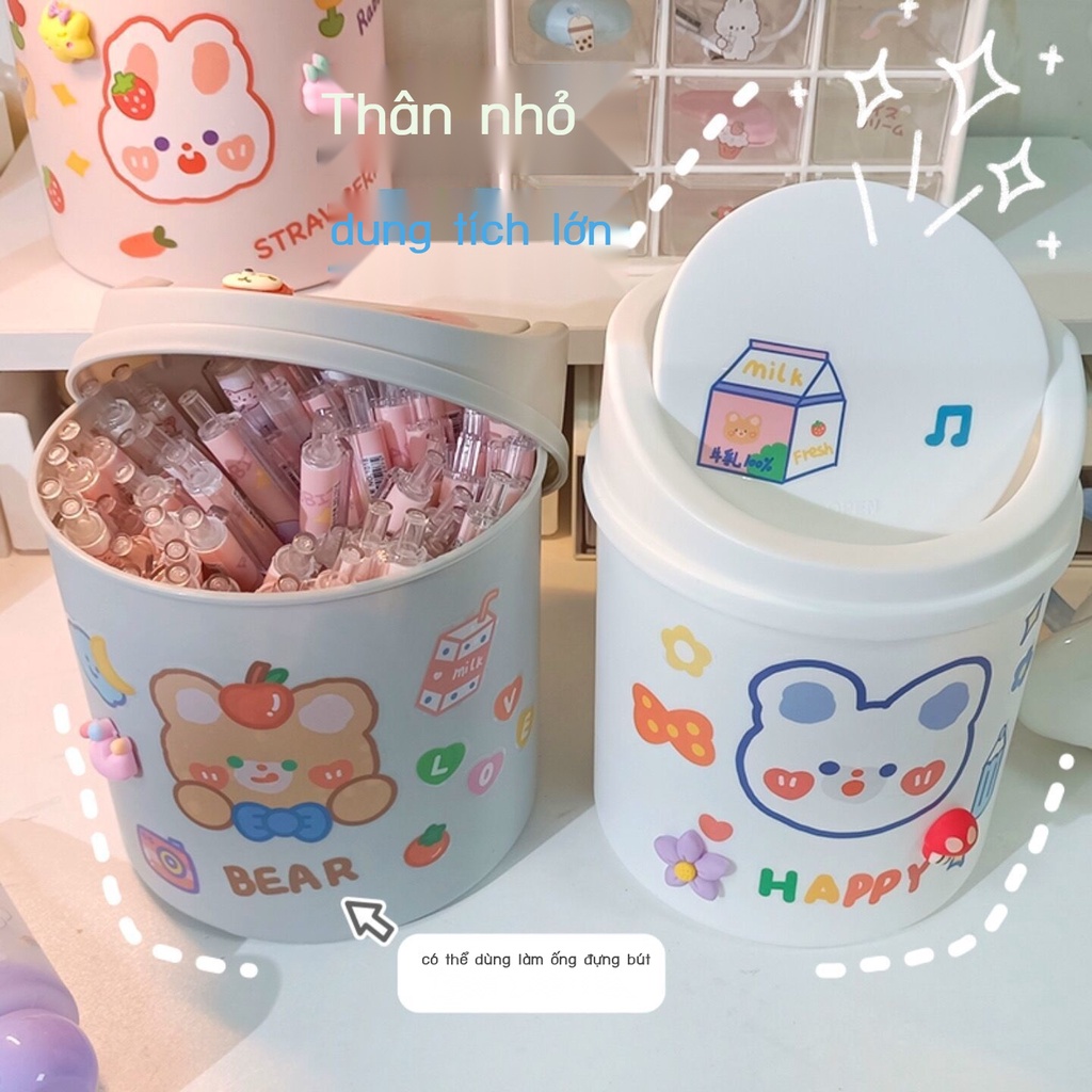 Thùng rác mini để bàn phòng ngủ, bàn học sinh thùng đựng đồ nhỏ