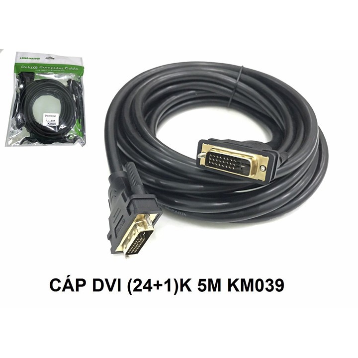 CÁP MÀN HÌNH DVI CHUẨN DVI D 24-1 2 ĐẦU ĐỰC ĐẦU KIM DÀI 1.5M KM 037, 3M KM 038 , 5M KM 039 , 10M KM 040