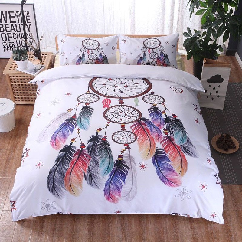 Bộ Chăn Ga Và Vỏ Gối Họa Tiết Dreamcatcher Xinh Xắn