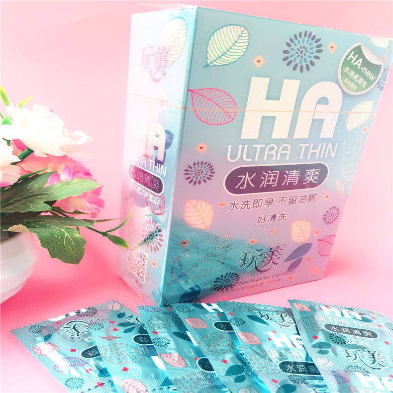 [25 cái] Bao cao su HA xanh ôm khít siêu mỏng nhiều nước dễ rửa, nội địa trung quốc giá rẻ chất lượng