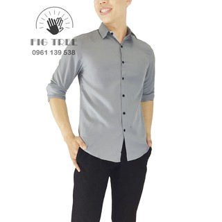 Sơ mi nam figtree màu xám sang trọng lịch lãm