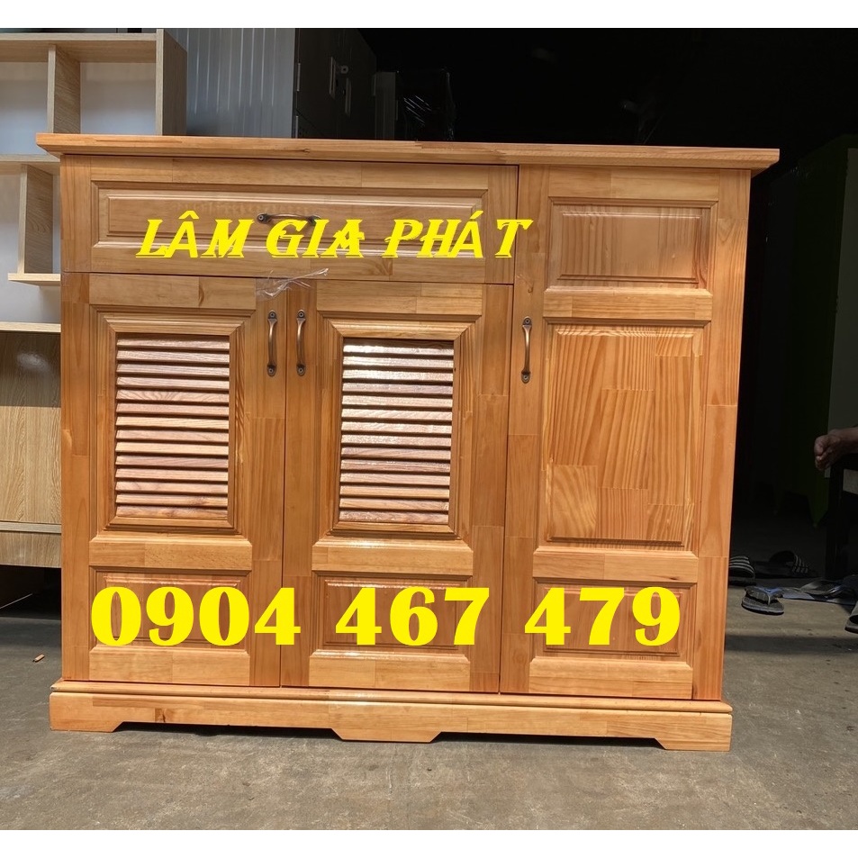 Tủ giày gỗ thông - kệ đựng giày gỗ dài 1m2 cao 1m màu cánh gián mới