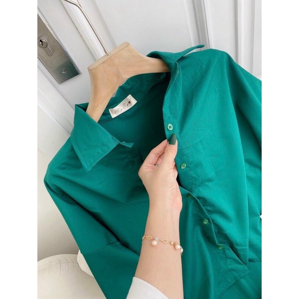 SET SƠMI XANH LÁ + VÁY TẦNG H3746