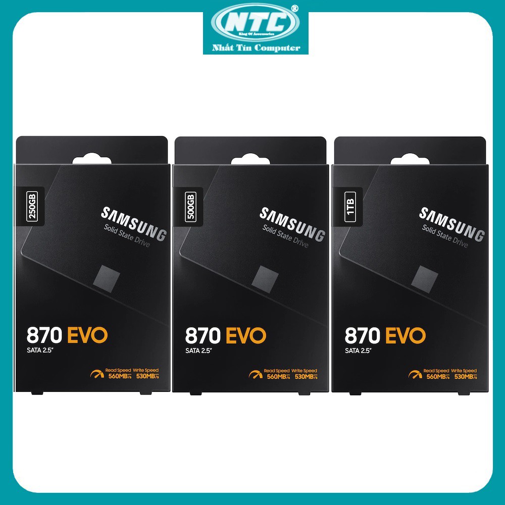 Ổ cứng SSD Samsung 870 Evo 250GB / 500GB / 1TB 2.5-Inch SATA III (Đen)