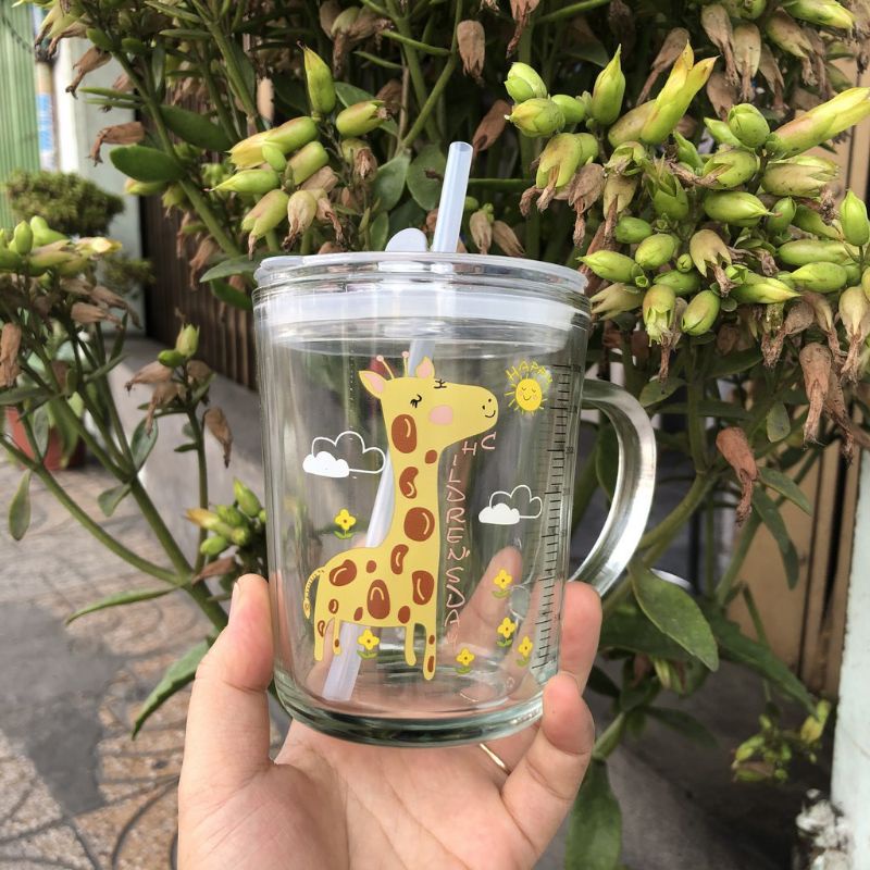 Ly nước, ly uống nước thủy tinh có chia vạch đo ml
