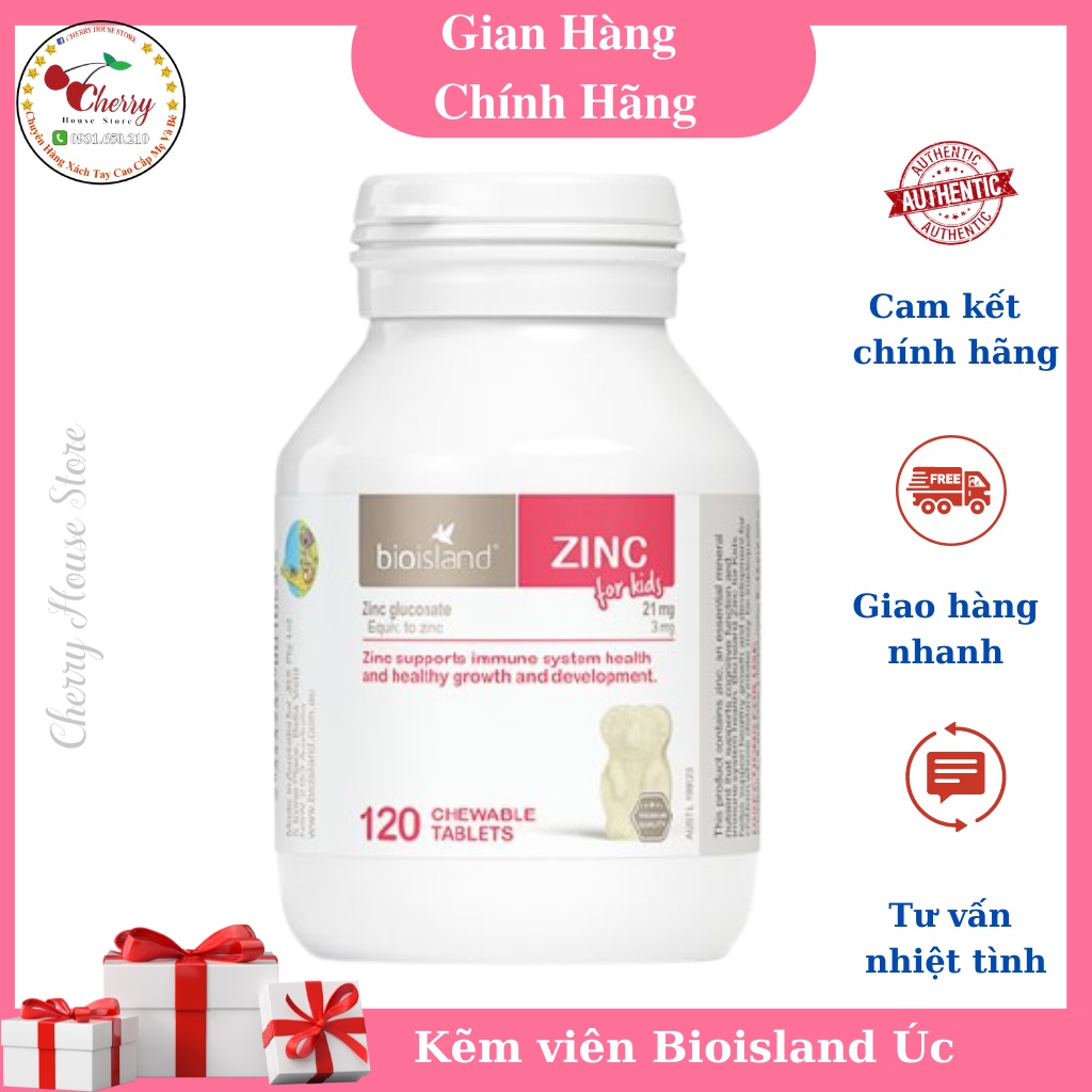 [Hàng Chính Hãng] Kẽm ZinC Bio island 120v cho bé từ 1 tuổi